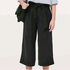 Lululemon Noir Crop Black Wide Leg Tie Waist